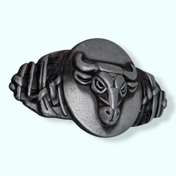 (2/$20) Metal Bull Head Belt Buckle - Picture 3 of 7